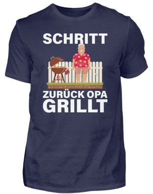 Schritt ZURÜCK OPA GRILLT - Herren Premium Shirt-SAHGHK3V