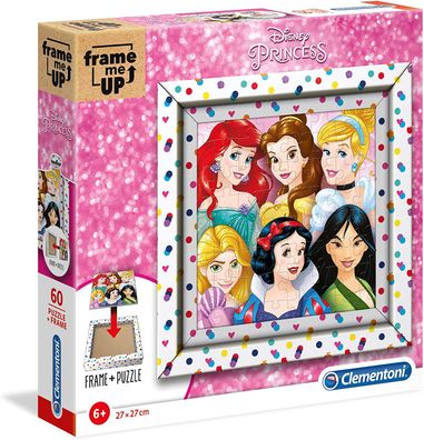 Clementoni Frame Me Up Puzzle - Disney - Princess (60 Teile) Ariel Mulan Bella