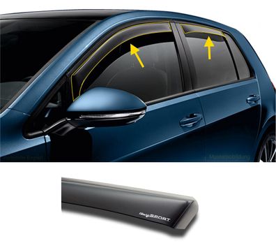 Windabweiser Dacia Sandero Stepway (SD) 12/2012-12/2020 vorne + hinten ABE (schwarz)