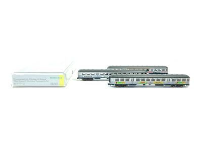 Personenwagen Set Silberlinge mit Werbung, Minitrix N 18213 neu, OVP