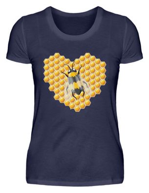 Bienen Honig Herz - Damen Premiumshirt