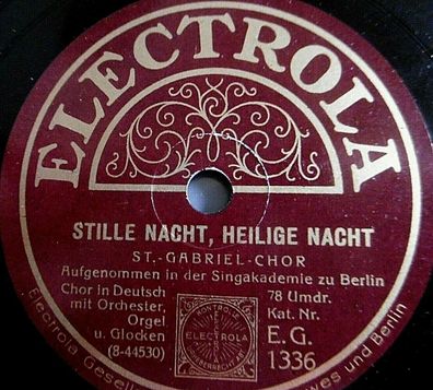 ST. Gabriel Chor "Stille Nacht, heilige Nacht / O du fröhliche..." 1929 X-MAS