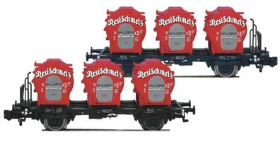 Fleischmann 823302 2-tlg. Set Behältertransportwagen "Resi-Schmelz", DB