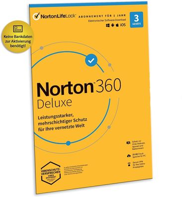 Norton (Internet) Security DELUXE 2023-2024 für 3 Geräte - PC, MAC, Android