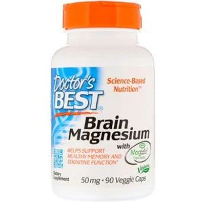 Doctor's Best, Brain Magnesium mit Magtein, Magnesium fér das Gehirn, 50 mg, 90 Veggi
