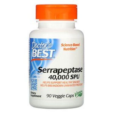 Doctor's Best, Serrapeptase, 40.000 SPU, 90 vegetarische Kapseln