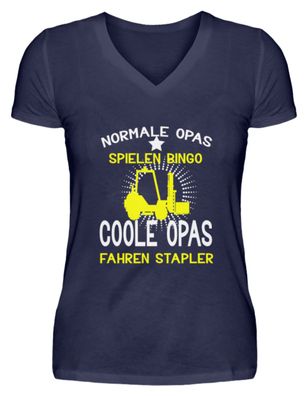 Normale Opas spielen Bingo Coole Opas - V-Neck Damenshirt - HZCAA5HW