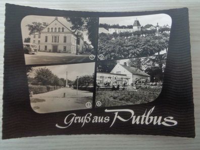 5854 Postkarte, Ansichtskarte -Putbus Rügen -Theater, Markt, Rosencafe