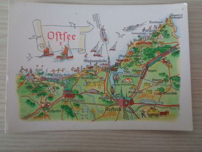 5856 Postkarte, Ansichtskarte -Ostsee I -Übersichtskarte