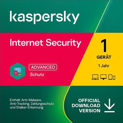 Kaspersky Internet Security 2024 incl. AntiVirus - 1 PC aktuelle Version Upgrade Neu