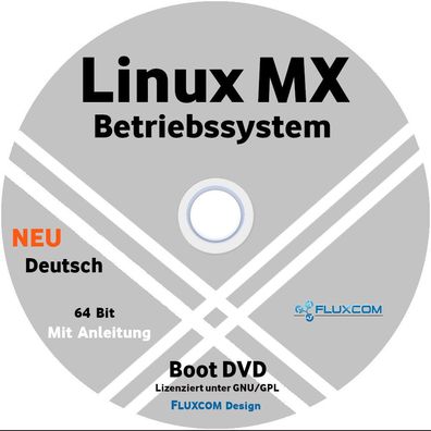 LINUX MX 19.3 DVD / CD, Live-System 64 Bit Betriebssystem, mit Anleitung