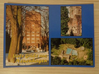 5878 Postkarte, Ansichtskarte - Neuenhagen-Rathaus, Kirche, Freibad