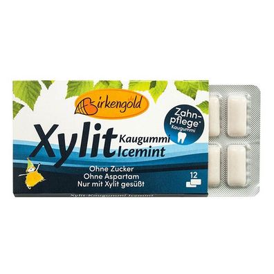 Xylit Zahnpflege Kaugummi 17g Icemint Naturprod. Zahnheit glutenfrei -Vegan