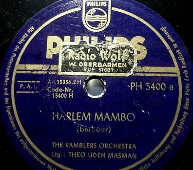 The Ramberls & THEO UDEN MASMAN "Mambo Jambo / Harem Mambo" Philips 78rpm 10"