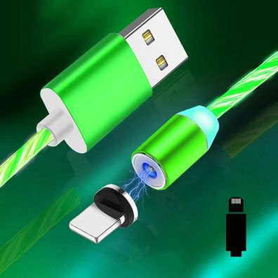 Cyoo Flow Light Magnet Lightning auf USB-A Ladekabel 1m - Grün