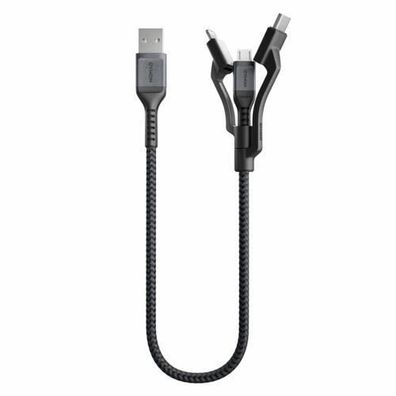 Nomad Kevlar USB-A auf Universal Kabel 0,3m - Schwarz