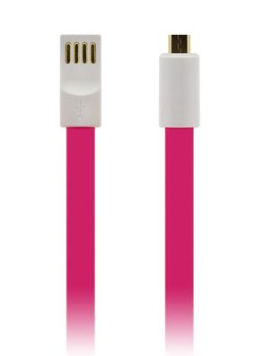 Daten-Kabel USB auf Micro-USB magnetisch, 120cm Länge, Pink