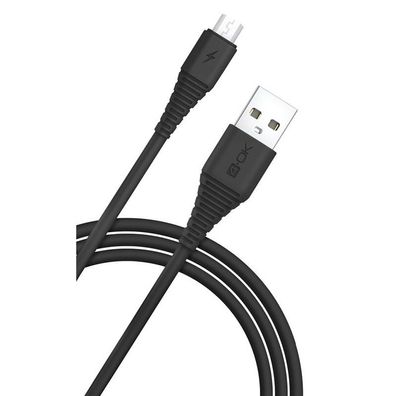4-OK Fast Cable Charger USB auf Micro-USB (3A) Daten- / Ladekabel - Schwarz