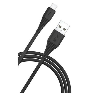 4-OK Fast Cable Charger USB auf USB-C (3A) Daten-/ Ladekabel - Schwarz