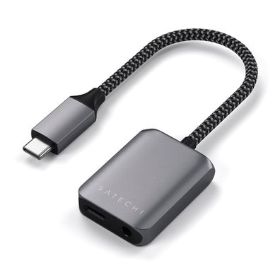 Satechi USB-C to 3.5mm Audio & PD Adapter - Space Gray (Grau)