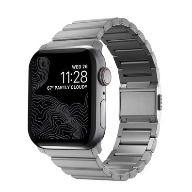 Nomad Strap Titanium V2 für Apple Watch 42/44/45/49 mm - Silber
