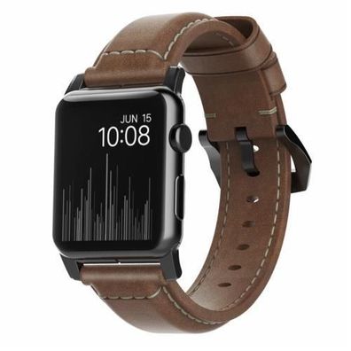 Nomad Strap Traditional Leather für Apple Watch 42/44/45/49 mm - Schwarz Connector
