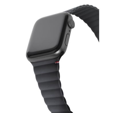 Decoded Silicon Magn. Tract. Strap LITE für Apple Watch 42/44mm Gen1-7 - Charcoal