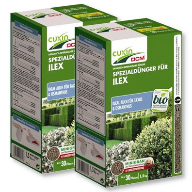 Cuxin DCM Spezialdünger für Ilex 2x1,5 kg Taxusdünger Osmanthus Ilexdünger