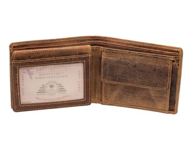 Greenburry Vintage Leder Geldbörse 1676-25 Geldbeutel Portemonnaie Braun