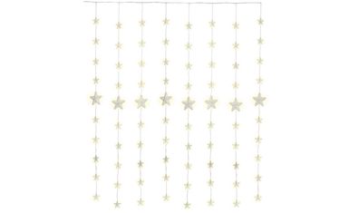 80er LED-Sternenvorhang - mit Fernbedienung - Timer-Funktion - warm-weiß - für ...