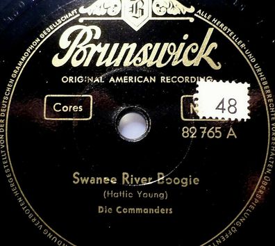 The Commanders "Honey In The Horn / Swanee River Boogie" Brunswick 1953 78rpm