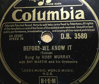 RUBY MURRAY & ANNE WARREN "If Anyone Finds This I Love You / Before We Know It"