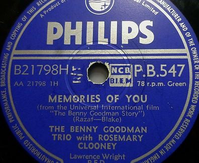 Rosemary Clooney & Benny Goodman "Memories Of You from "The Benny Goodman Story"