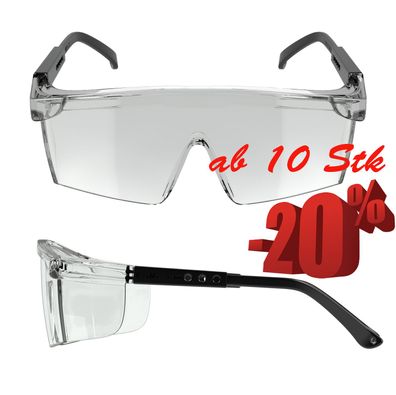 Arbeitsschutzbrille Schutzbrille mit verstellbarem Bügel Augenschutz Sicherheitsb...