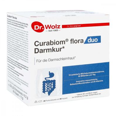 Curabiom flora duo,18 Milchsäurebakterien 50 Mrd/ Tag, Darmflora Dr. Wolz