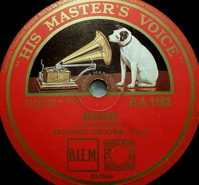Richard CROOKS "Because (D´Hardelot) / For You Alone (Geehl)" HMV 1931 78rpm 10"