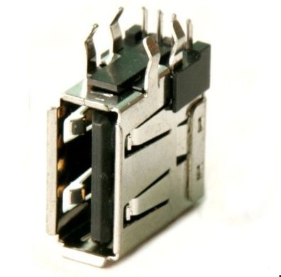 USB 2.0 Buchse Typ: A, 4-polig, gewinkelt, vertikal, Durchsteckmontage, 1St.