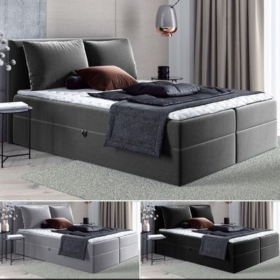 Boxspringbett Doppelbett Bett mit Bettkästen EGRO Matratze Topper Polsterbett Modern