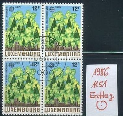 Luxemburg Luxembourg [1986] MiNr 1151 4er ( O/ used ) [01] CEPT Ersttag-O