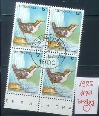 Luxemburg Luxembourg [1987] MiNr 1169 4er ( O/ used ) [01] Tiere Ersttag-O