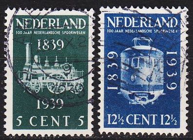 Niederlande Netherlands [1939] MiNr 0334-35 ( O/ used ) Eisenbahn