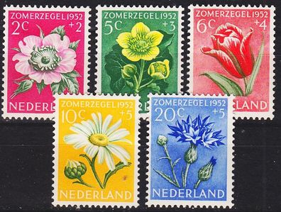 Niederlande Netherlands [1952] MiNr 0588-92 ( * / mh ) Blumen