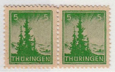 1945 SBZ - Thüringen Plattenfehler MiNr. 94AxbuII, postfrisch im Paar