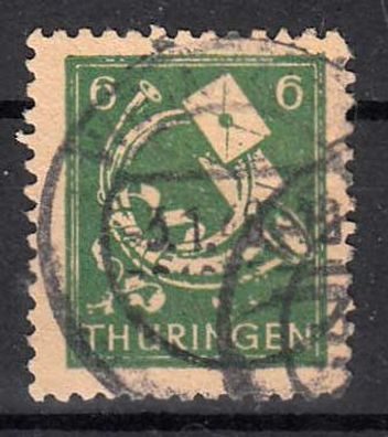 1945 SBZ - Thüringen Plattenfehler MiNr. 95Ax XIV, gestempelt