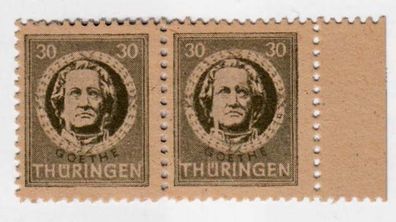 1945 SBZ - Thüringen Plattenfehler MiNr. 99 AX aw III, postfrisch Paar