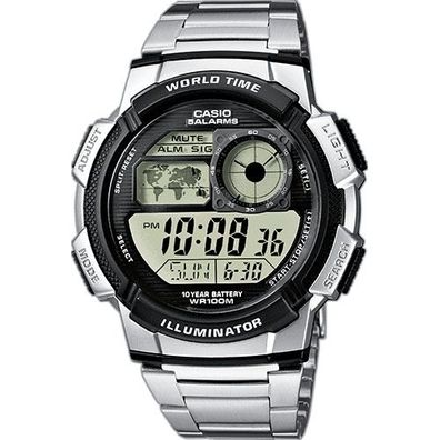 CASIO Mod. WORLD TIME Illuminator - 5 Alarms, 10 Year battery Uhr Armbanduhr