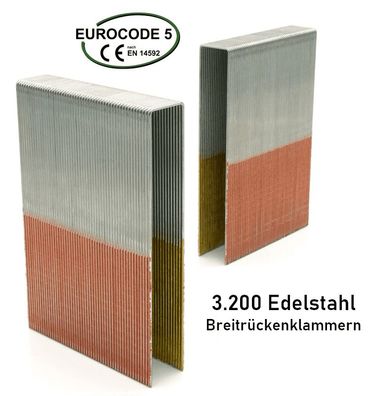 Breitrückenklammern WP 100 Edelstahl V2A ( 3.200 Stück im Karton )