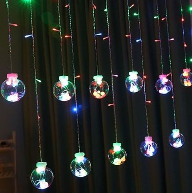 108 LED Lichterkette Lichtervorhang Weihnachten Kugel 11345
