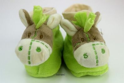 Babyschuhe Esel Grün Erstlinge Socken Überschuhe Baby Plüschschuhe Unisex 0-10