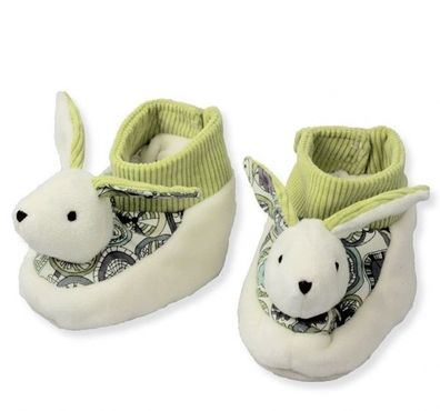 Babyschuhe Hase Grün Erstlinge Socken Überschuhe Baby Plüschschuhe Unisex 0-10